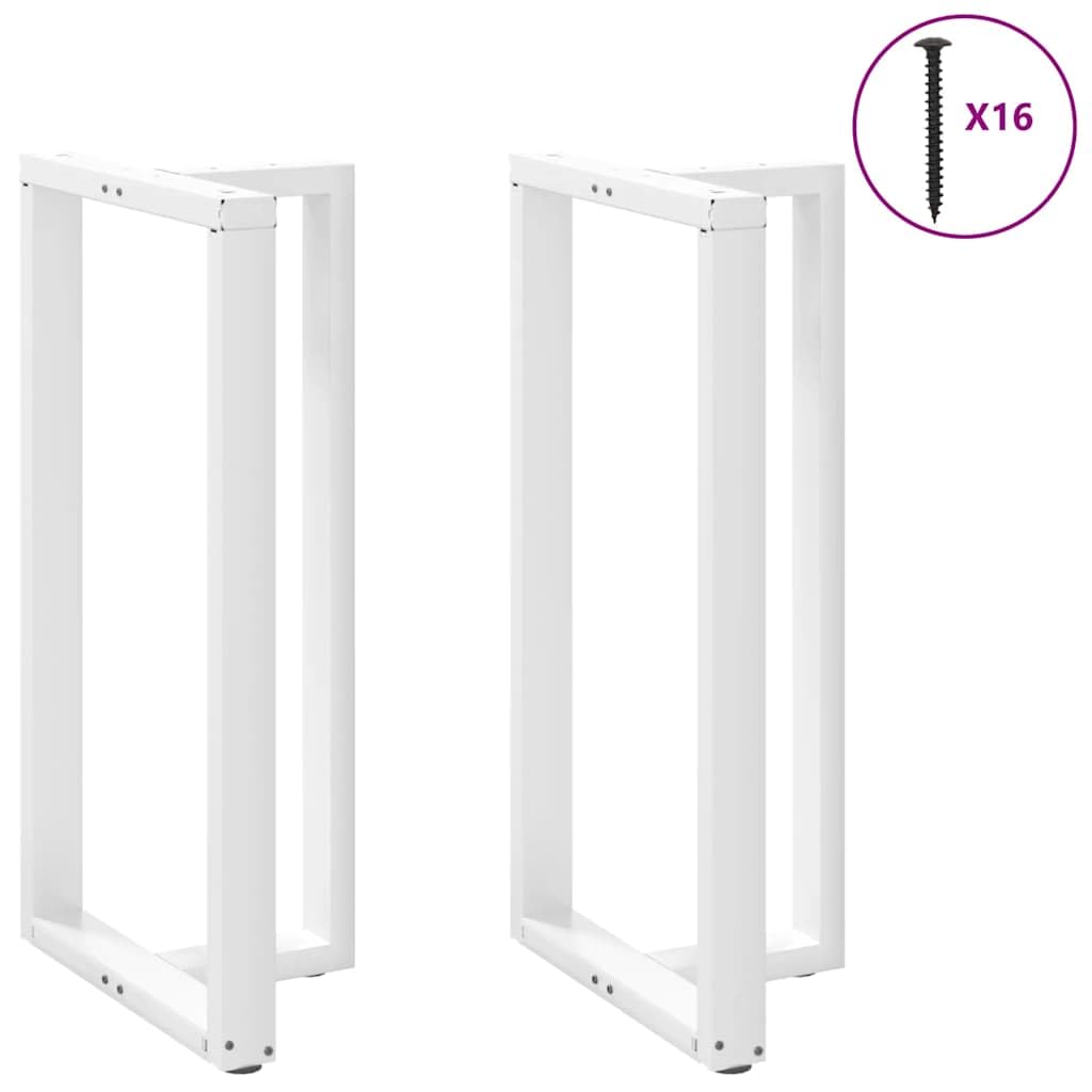 Juego de 2 patas para mesa de bar, en forma de T, patas de mesa de acero con recubrimiento en polvo, patas de mesa ajustables en altura para mesas de bar, 60 x 35 x (110-111) cm, color blanco