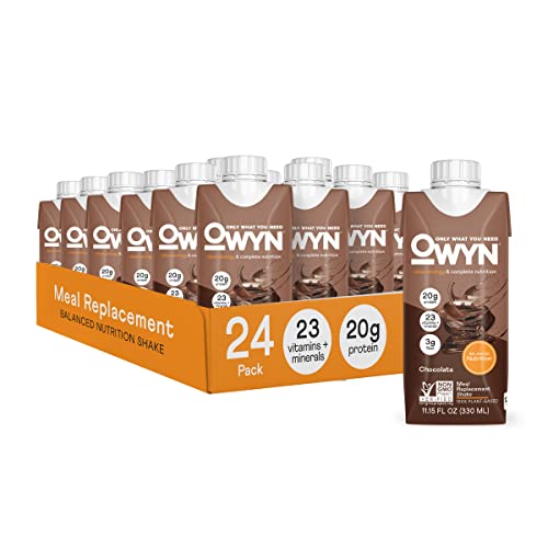 OWYN 100% Vegan Protein Meal Replacement Shakes for Weight Loss | Chocolate, 12 Fl Oz (Pack of 24) | Dairy-Free, Gluten-Free, Soy-Free, Tree Nut-Free, Egg-Free, Allergy-Free, Plant-Based