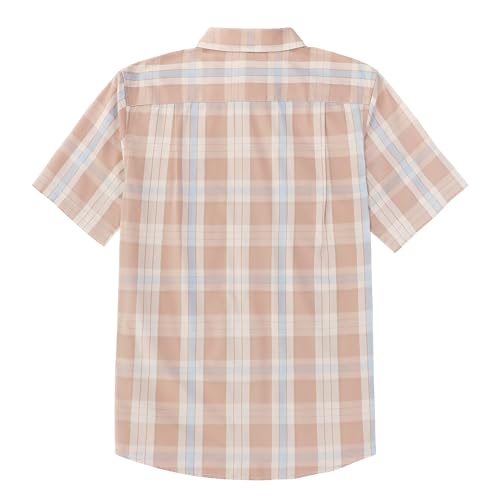 Image of Dubinik Mens Short Sleeve Button Down Shirts Soft Breathable Summer Vintage Regular Fit Lightweight Men's Casual Shirt