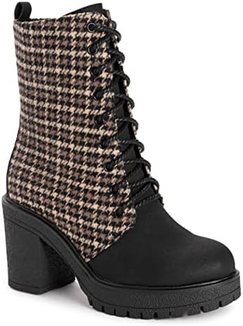 MUK LUKS Women's Riser Jazz Boots, Houndstooth Black, 8.5 | Image 5