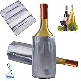 Ice Wine Sleeve, Ice Wine Bag, Wine Chiller, Wine Cooler Refrigerator, Wine Bottle Chiller Cooler for Red White Champagne or Sparkling. Gel Cooling Holder Freestanding Carrier Chilling, Set 2
