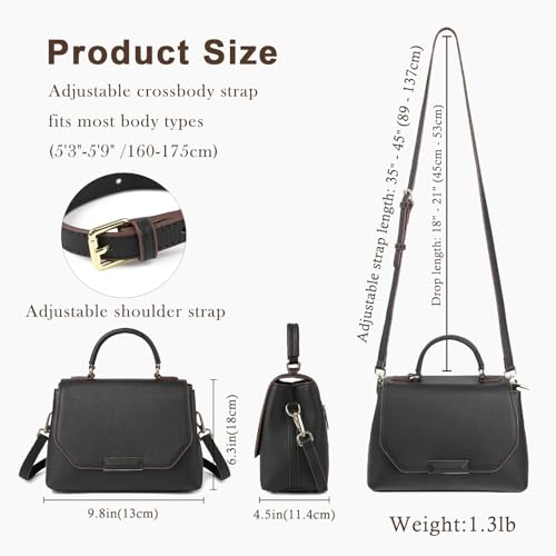 imeetu Purses for Women Leather Shoulder Bag with Zipper & Crossbody Bags Medium Size4