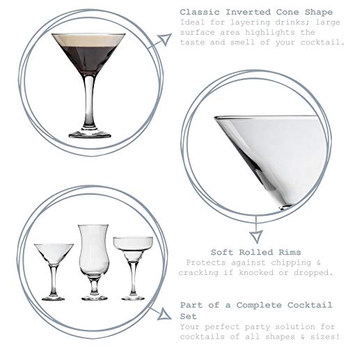 Rink Drink Martini Glasses - Classic Cocktail Party Stemware Glasses For Manhattan, Grasshopper, Espresso - 175Ml - Pack Of 6 #TOP1