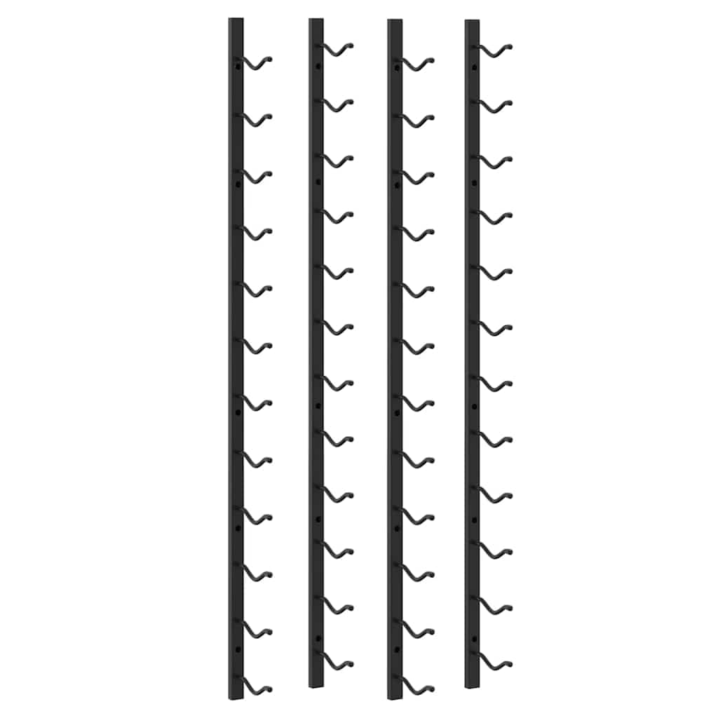 vidaXL Wall-Mounted Wine Racks, 2 Pieces Black Iron, Modern Design with Ample Storage for 24 Bottles, Easy Installation, Ideal Gift for Wine Lovers