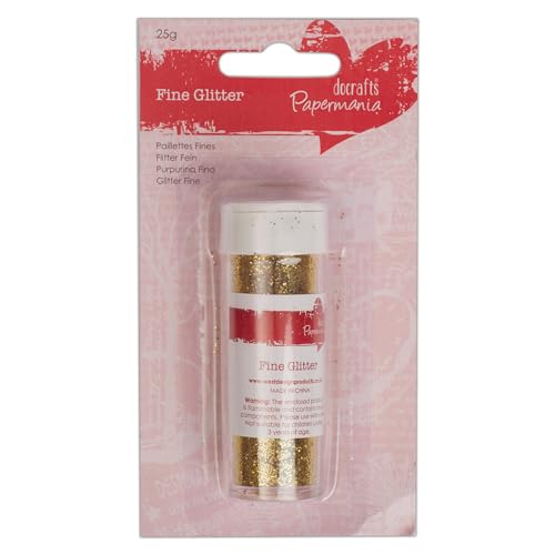 Papermania Fine Glitter 25g Gold DIY Paper Craft Slime Making Scrapbooking Supplies For Adult and Kids Craft Set Kit