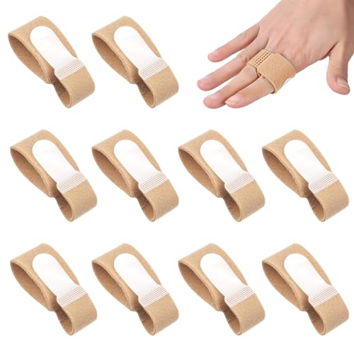 GROVL Finger Splints 10Pcs Finger Buddy Wraps Finger Brace Splints Adjustable Breathable Finger Bandages Finger Tape for Broken Finger,Jammed, Swollen, Dislocated finger Joint, Curled Finger.