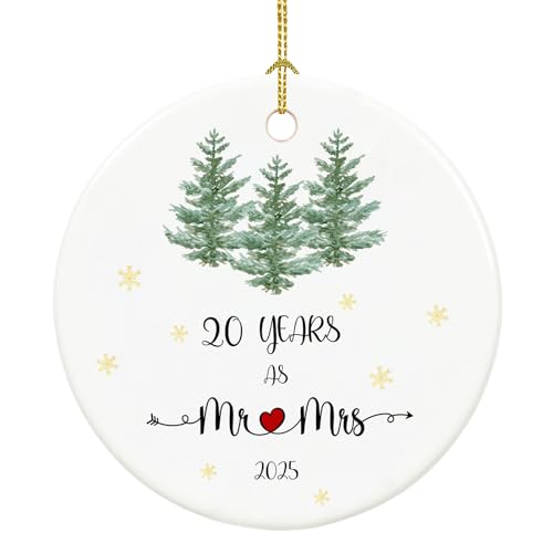 20 Year Porcelain Anniversary 2025, 20th Anniversary Mr and Mrs Gifts for Couple, 20th Wedding Anniversary for Husband Wife, 2.9