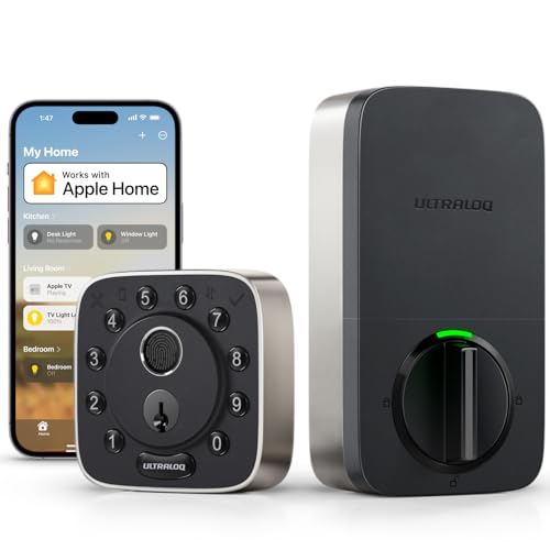 ULTRALOQ Bolt Fingerprint WiFi Smart Lock, Works with Apple Home, Siri, Alexa, 8-in-1 Keyless Entry with Fingerprint ID, App Remote Control, Keypad Deadbolt, BHMA Cert., Easy Install, 10 Mo.