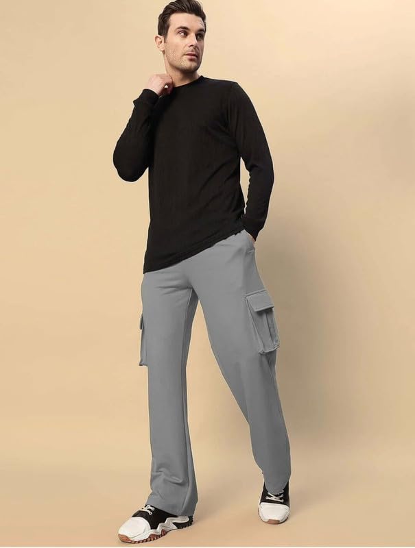 Image of Imsa Moda Light Fit Straight Fit Cargo Track Pant for Men | Lower for Men | Gym Trackpants