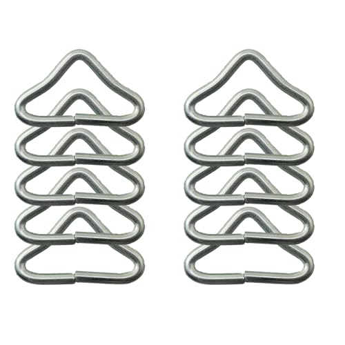 YTgilo 12PCS Trampoline Triangle Buckle Bounce Trampoline Net Fabric Mat Iron Hook Bottom Fabric Accessories Triangle Ring V Shaped Ring High Strength Snap Spring for Luggage Wallet Package Leather