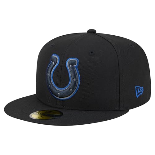 New Era Men's Black Indianapolis Colts Color Pop 59FIFTY Fitted Hat
