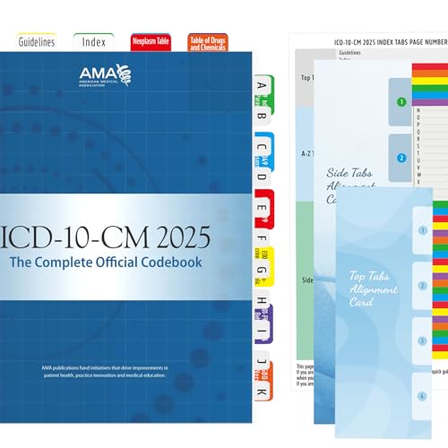 Onglets autocollants ICD-10-CM 2025 repères pour manuel AMA