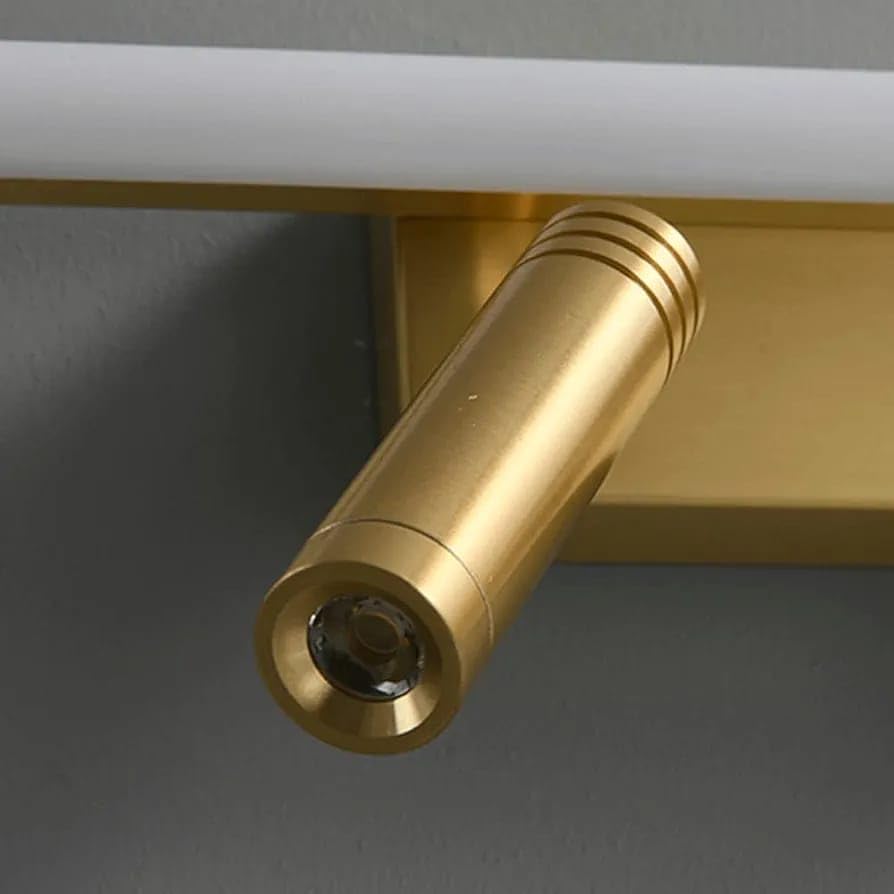 Image of Glowave Classic Metal Golden 3 LED Light with Adjustabe Head Mirror /Vanity /Bathroom /Picture Light - Tricolour (Warm White, White, Natural White) (268 /GD)