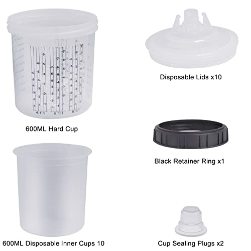 Aflybltol Paint Sprayer With Paint Mixing Quick Cup And Gravity Feed Paint Spray Gun Holder Stand With Strainer Holder #TOP7