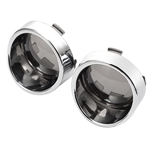 Pbymt 4Pcs Smoke Turn Signal Lens Cover 2" Bullet Visor-Style Chrome Bezels Compatible For Harley Davidson Dyna Street Glide Road Softail Custom Cruiser 2000-2023 #TOP4
