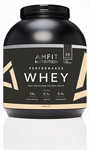 Amazon-Marke: Amfit Nutrition Performance Whey Protein Isolate Eiweißpulver (100% Molkenisolate) mit Vanillegeschmack, 66 Portionen, 1980 g