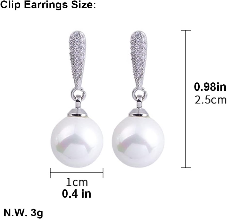 Pearl Drop Clip On Earrings for Women Not Pierced Clip On Pearl Earrings - Image 6