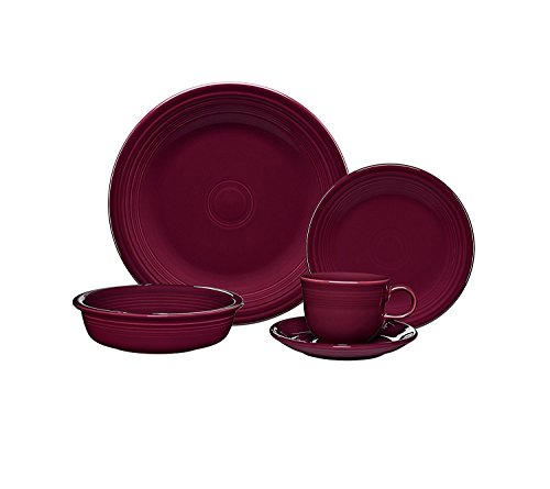 5 Piece Place Setting Fiesta Dinnerware: Brighten Your Table with Style 2 Fiesta 5 Piece Place Setting, Claret