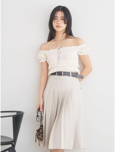 ベルトセットミディプリーツスカート リリーブラウン LILY BROWN