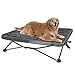 unp Folding Dog Cot - 26.7 x 26.7 x 10 inch Elevated Breathable mesh Dog Bed, Dog Chair with Removable Plush Cover & Carrying Bag for Corgi... (Grey, M)