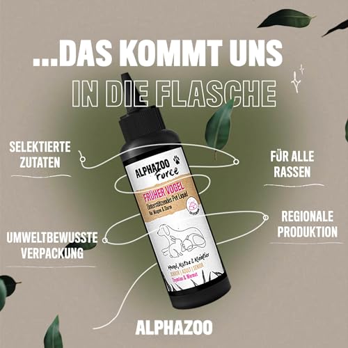 Foto von alphazoo Magen-Darm Liquid Früher Vogel 100 ml – Natürliche Unterstützung der Magen-Darm-Funktion für Hunde & Katzen – Mit Saponinen & Bitterstoffen – Fördert Verdauung & gesundes Darmmilieu