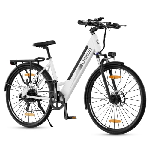 Qekud 26' E-Bike, 26M208 Elektrofahrrad mit 36V 12Ah Akku, 7 Gang E Bike Herren Damen, 250W Motor, Reichweite 100km bis 25 km/h, Elektrofahrräde mit APP