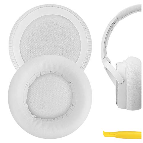 Geekria Replacement Ear Pads for Audio-Technica ATH-WS550, ATH-WS550IS Solid Bass Headphones Ear Cushions, Repair Parts (White)