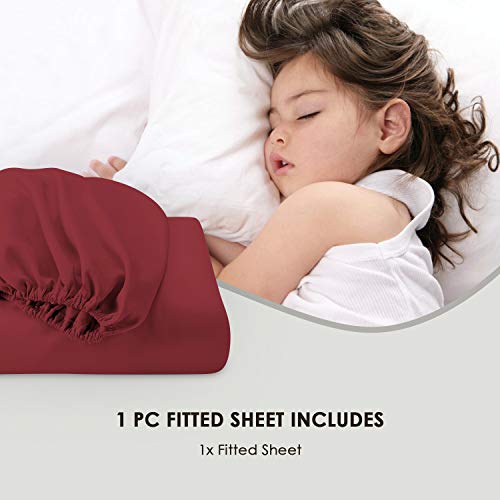 Pizuna Pure Combed Cotton King Size Fitted Sheets Rio Red, 600 Thread Count 100% Long Staple Cotton Fitted Sheet 150x200 cm - Image 4