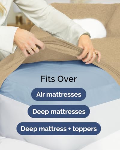 Image of CGK Linens 2 Pack Extra Deep King Fitted Sheets - Heathered Tan