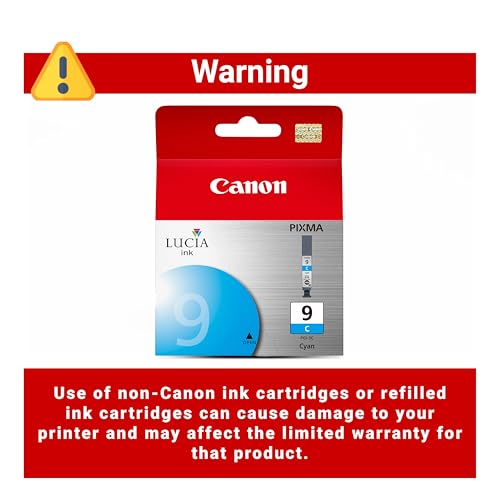 Image of Canon PGI-9 Genuine Cyan Ink Tank, Compatible with Pro9500, Pro9500 Mark II, MX7600, and IX7000 Printers