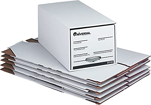Universal 85120 Storage Box Drawer Files, Letter, Fiberboard, 12-Inch X 24-Inch X 10-Inch, White, 6/Carton #TOP1