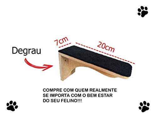 Kit Duplo de Degrau Montado Para Gato Mdf Crú 9mm