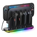 Switch2用 冷却充電スタンド【2025新登場-冷却&充電-2IN1】AriKroii Switch2/Switch/OLED ジョイコン対応充電スタンド 冷却と充電一体型 LED充 電指示ランプ付き スイッチ 2ドック冷却ファン 3段階の風速調節 Joy-Con用 コントローラー充 電 4台同時充 電 9種類のRGBライト USB 2.0拡張ポート付き