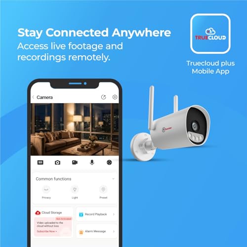 Image of Trueview 3mp 1296p HD All Time Color 4G Sim Based Bullet CCTV Security Camera for Home, Shop, Office, Farm, and Construction Site | IP66 Waterproof Rating | with 9 IR LED