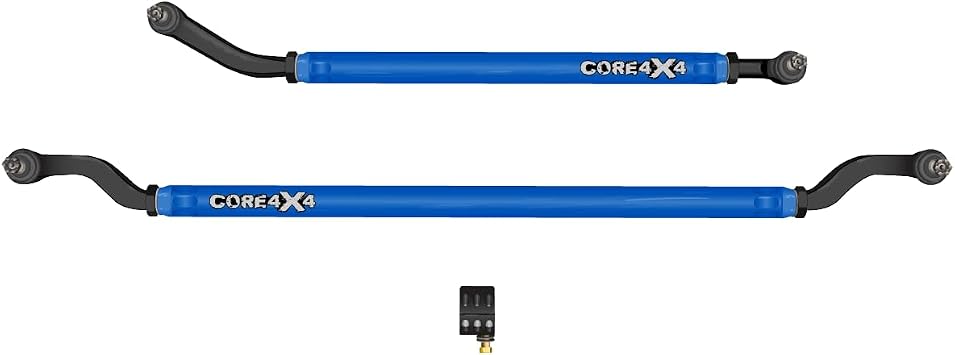 CORE 4X4-2pc Heavy-Duty Tie Rod, Drag Link Steering Kit - Compatible with Jeep Wrangler JK/JKU 07-18 Blue