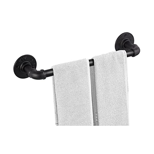 Industrial Pipe Towel Rack Towel Bar 20 Inch, Heavy Duty Wall Mounted Rustic Farmhouse Bath Towel Holder for Bath Bathroom Kitchen