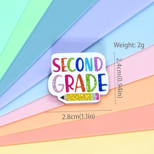 Image of Colorful Teacher Pin Glitter Graduation Lapel Brooch Pins Cute Teacher Appreciation Gifts for Clothes Backpacks Hats Accessories