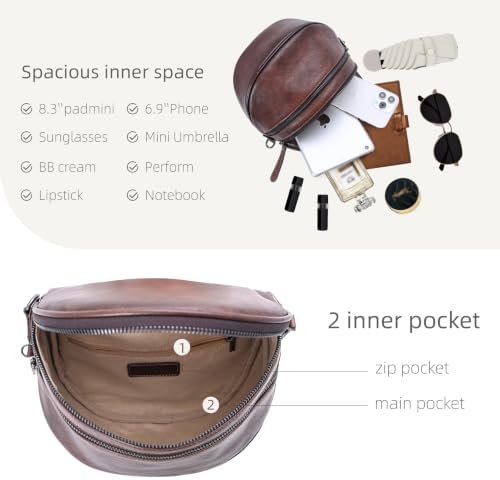 Iswee Crossbody Bags for Women Leather Purse Shoulder Bags Ladies Bum Bag — view 5
