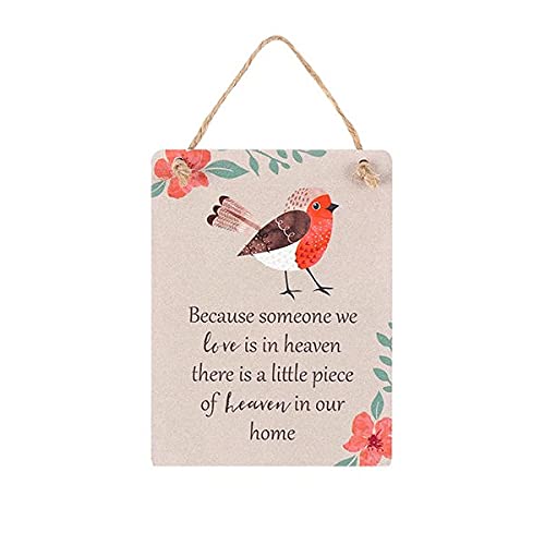 Winter Robin Mini Wooden Sign - 4 Different Designs Available 1 Supplied (Because someone we love is in heaven there is a little piece of heaven in our home)