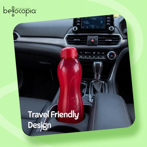 Image of Belocopia - Hiero Premium Plastic Water Bottle (Set of 3, 1L, Multicolor)