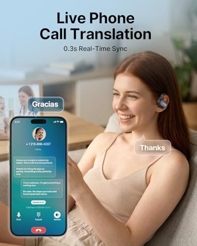 Image of AI Translation Earbuds Real Time 157 Languages Translator Ear Buds Interpreter Earphones, Open-Ear Comfort Support Playing Music Phone Calls, Audifonos Traductores Ingles Espanol for Travel Business