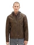 Kunstlederjacke im BikerLook mit gestepptem Innenfutter, seitlichen Eingriffstaschen, Brusttasche und zusätzlicher Innentasche