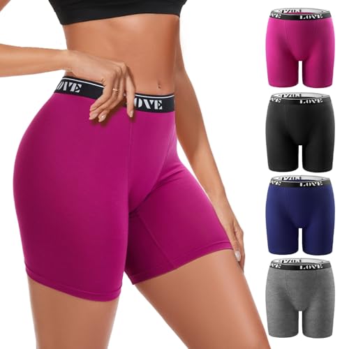 Image of ALLBASE Womens Boxer Briefs High Waisted Modal Boy Shorts Underwear