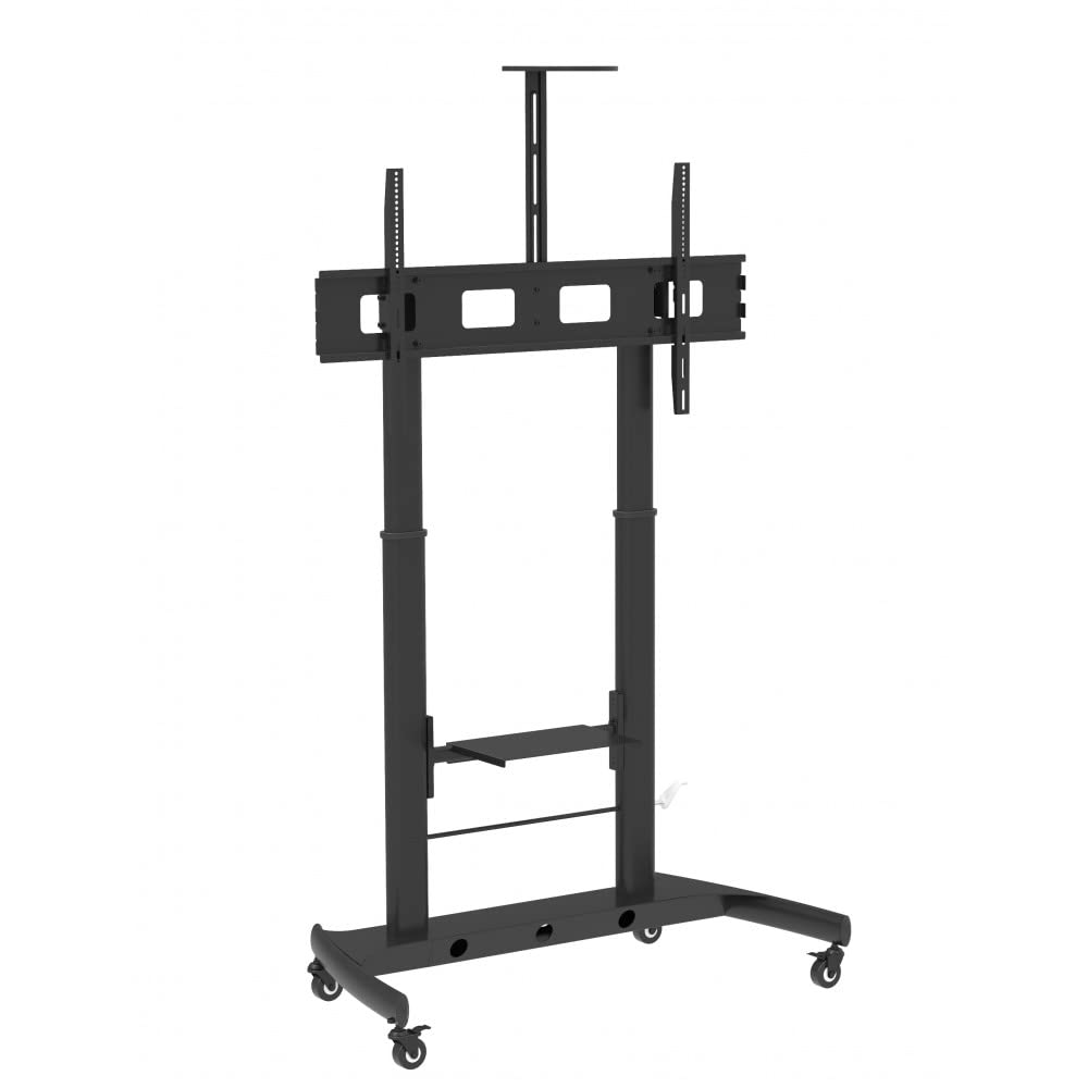 Techly 360752 Supporto da Pavimento TV LCD/LED 52-110" Altezza Regolabile 2 Mensole Nero