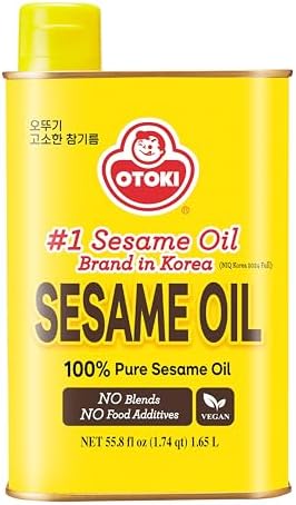 OTOKI 100% Pure Roasted Sesame Oil 1650ml (56 fl oz) โ Authentic Korean Toasted Sesame Seed Oil, Deep Nutty Aroma Finishing Oil for Bibimbap, Stir Fry & Marinade