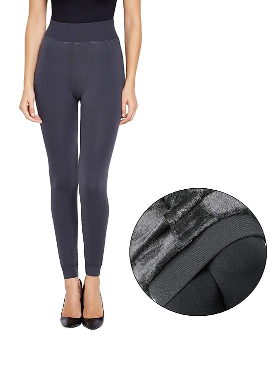 Image of Brachy Women's Winter Thermal Hot Fur Velvet Skinny Fit Jegging, Stretchable High Waist Leggings Without Socks | Footless Skinny Fit Winter (BCA WINTERCUTLEGZ1-P)