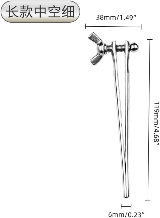2pcs Metal Adjustable Urethra Penis Expansion Trainer Urethra Stick for Men Short Long (6mm)