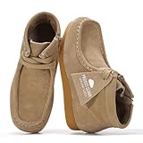 Project Cloud Kids Boots 100% Genuine Leather Chukka Non-Slip Fall Shoes Girls Boots for Kids with Memory Foam Insole & Gum Rubber Sole Boys & Girls Shoes (KidsWallyboot WHEATSDE,1)