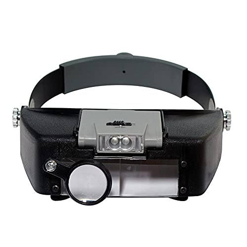 Identificação e reparo de joias Lupa multifuncional montada na cabeça com fonte de luz