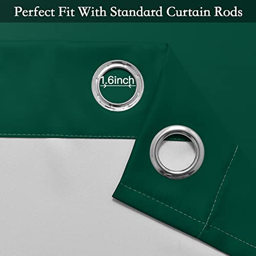 Image of SimpleHome Ombre Dark Green to Grey White Curtains for Living Room 52Wx84L | Room Darkening Curtains for Bedroom,Gradient Light Blocking Curtain,Thermal Insulated Grommet Window Drapes,2 Panels,84 Inch